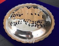 Vintage Egypt Egyptian Hallmarked Sterling Silver Pierced Pyramids Sphinx Plate