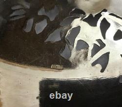 Vintage Egypt Egyptian Hallmarked Sterling Silver Pierced Pyramids Sphinx Plate