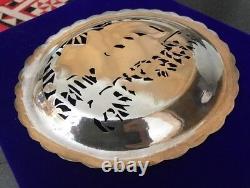 Vintage Egypt Egyptian Hallmarked Sterling Silver Pierced Pyramids Sphinx Plate