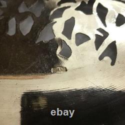 Vintage Egypt Egyptian Hallmarked Sterling Silver Pierced Pyramids Sphinx Plate