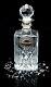 Vintage English Cut Glass Crystal 75oml Decanter With Silver Plated Whisky Tag