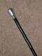 Vintage English Made Silver Plate Topped Rustic Ebonised Walking Stick/Cane