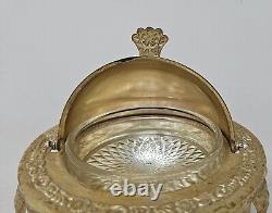 Vintage English Marked Silver Plated Caviar Container Moving Hood Original Liner
