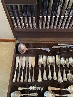 Vintage English Silver Plated/EPNS Cased Kings Pattern Cutlery Set 130 Piece