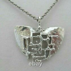 Vintage Etsuko Minowa Silver Plated Pendant And Chain Sweden