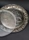 Vintage FRANCE 7Glass Plate in Silver Plated Round EPNS Large Tray 40cm Diameter