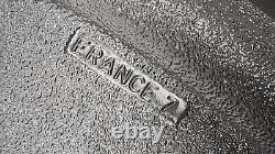 Vintage FRANCE 7Glass Plate in Silver Plated Round EPNS Large Tray 40cm Diameter
