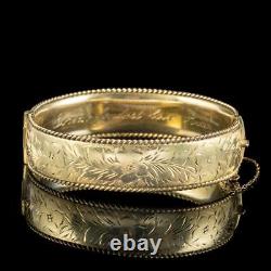 Vintage Forget Me Not Cuff Bangle Silver 9ct Rolled Gold