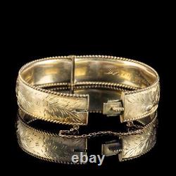 Vintage Forget Me Not Cuff Bangle Silver 9ct Rolled Gold