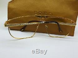 Vintage Fred Ocean Sunglasses France Made Gold Plated Rare 65-12-140 For Repair