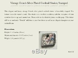Vintage French Silver Plated Cocktail Shaker, Stamped