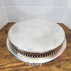 Vintage Genuine 9 Silver Plated Gallery Serving Tray