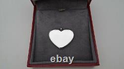 Vintage Georg Jensen Platinum Plated Heart Pendant Denmark