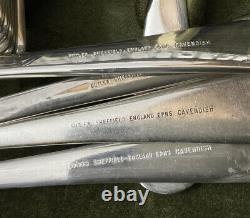 Vintage George Butlet Silver Plated Canteen Cutlery Old English Celluloid 44 Pc