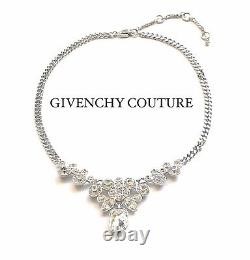 Vintage Givenchy Crystal Silver Necklace