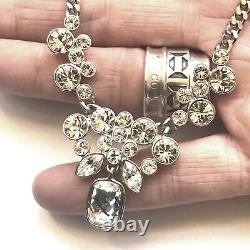 Vintage Givenchy Crystal Silver Necklace