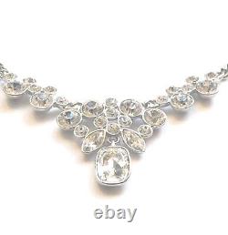 Vintage Givenchy Crystal Silver Necklace