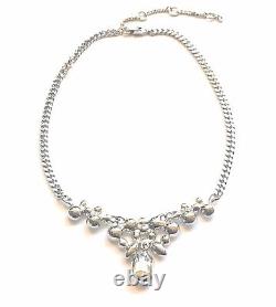 Vintage Givenchy Crystal Silver Necklace