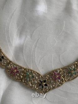 Vintage Gold Plated Silver Collar Necklace Jewellery