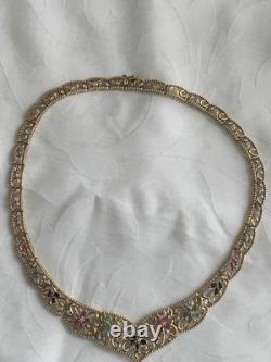 Vintage Gold Plated Silver Collar Necklace Jewellery