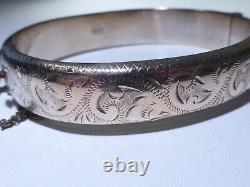 Vintage Gold Plated Solid Silver Cuff Bracelet Bangle UK Hallmark 1963 RPH Box