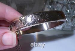 Vintage Gold Plated Solid Silver Cuff Bracelet Bangle UK Hallmark 1963 RPH Box