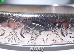 Vintage Gold Plated Solid Silver Cuff Bracelet Bangle UK Hallmark 1963 RPH Box