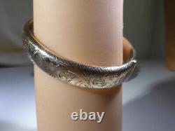 Vintage Gold Plated Solid Silver Cuff Bracelet Bangle UK Hallmark 1963 RPH Box