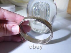 Vintage Gold Plated Solid Silver Cuff Bracelet Bangle UK Hallmark 1963 RPH Box