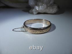 Vintage Gold Plated Solid Silver Cuff Bracelet Bangle UK Hallmark 1963 RPH Box