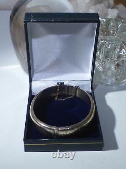 Vintage Gold Plated Solid Silver Cuff Bracelet Bangle UK Hallmark 1963 RPH Box