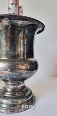 Vintage Gorham USA Newport Line Silver Plate Wine Cooler Ice Bucket Patina Rare