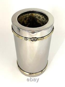 Vintage Gucci Wine Cooler Ice Bucket Silver Plate Gold Rope Barware