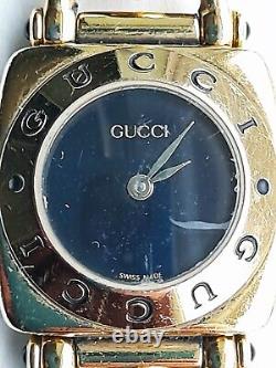 Vintage Gucci Womens Watch 6300 L Gold Tone VGC New Battery & Original Strap