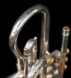 Vintage HN White King Cornet with Original Case 1905-1910, Silver Plated