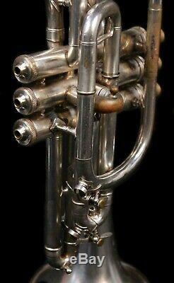 Vintage HN White King Cornet with Original Case 1905-1910, Silver Plated