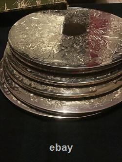 Vintage Harrods Barker Ellis Silver Plated Table Mats In Original Box