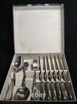 Vintage Hefra MET-60 Polish 24 Silverplate Flatware Set Original Box Provenance