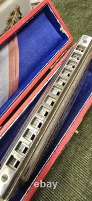 Vintage Hohner Superior Chromonica Harmonica Made in Germany Original Case