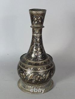 Vintage Hookah Silver Plated Bronze Kashmir India Good Condition. C028