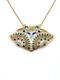 Vintage Indian Guilloche Enamel Fan Pendant Necklace Handmade Vermeil Sterling