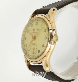 Vintage Invicta Triple Date Calendar Original Dial Gold Plated Fancy lugs