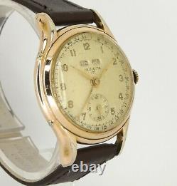 Vintage Invicta Triple Date Calendar Original Dial Gold Plated Fancy lugs