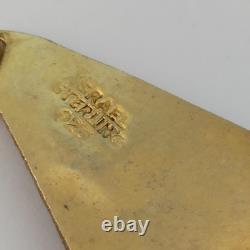 Vintage Israel Gold Plated Necklace Sterling Ethnic Yemenite Eilat Filigree Boho