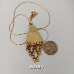 Vintage Israel Gold Plated Necklace Sterling Ethnic Yemenite Eilat Filigree Boho