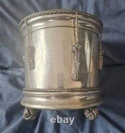 Vintage Italian Silver Plated Ice Bucket with Draped Tassels