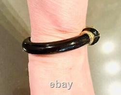 Vintage Italian Sterling Silver Vermeil Enamel Bangle Bracelet, 1960's, EUC