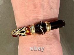 Vintage Italian Sterling Silver Vermeil Enamel Bangle Bracelet, 1960's, EUC