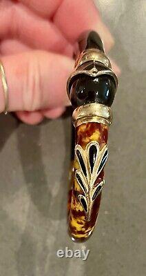 Vintage Italian Sterling Silver Vermeil Enamel Bangle Bracelet, 1960's, EUC