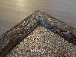Vintage Japanese Silver Plated Smoking Set Dragon